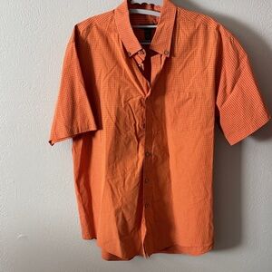 Van Heusen Men's Orange Plaid Button Down Shirt
